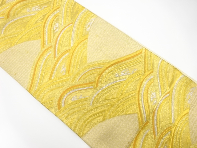 JAPANESE KIMONO / ANTIQUE FUKURO OBI / SILK / WOVEN SEIGAIHA